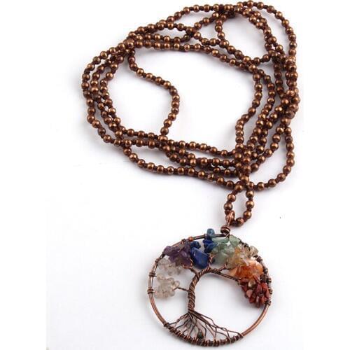 Free Shipping Fashion 4mm Mini Metal Beads Knotted Rainbow Round Plant Pendant Necklaces Women Lariat Necklaces