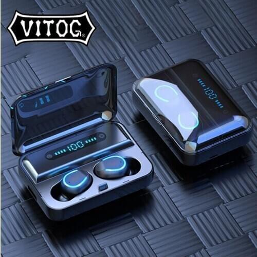 TWS F9-5 Wireless Earphones Bluetooth 5.0 HiFI Stereo In-ear Earbuds Headphones for Sports LED Display Breath Light Headse