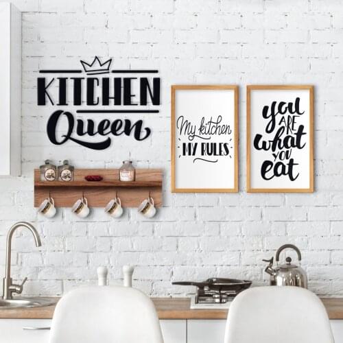 BK Home Natural Wood Shelves Decorative Cup Hanger For Kitchen Konseptli 2'li Wood Table and Wall Süsü-5