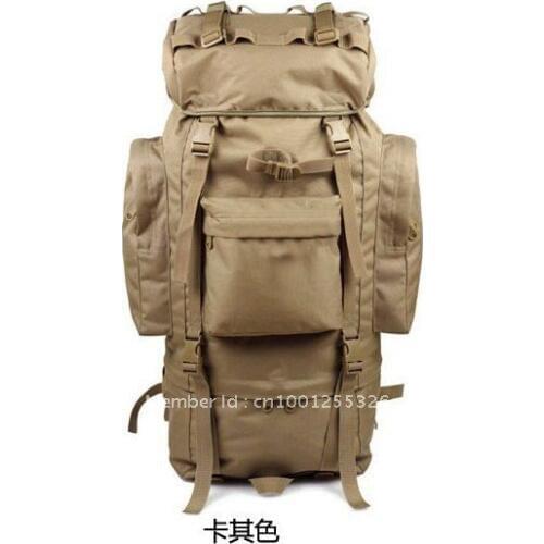 Bluecamp 65L Military Outdoor Backpack /Waterproof camping Bag +Cover for protect rains(Black//Green/Brown/Jungle Camo/ACU)