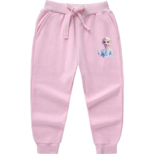 Disney Frozen Childrens Trousers Cartoon Anna Elsa Girls Pants Children Trousers Kids Casual Sports Cotton Pants 2-10 Year