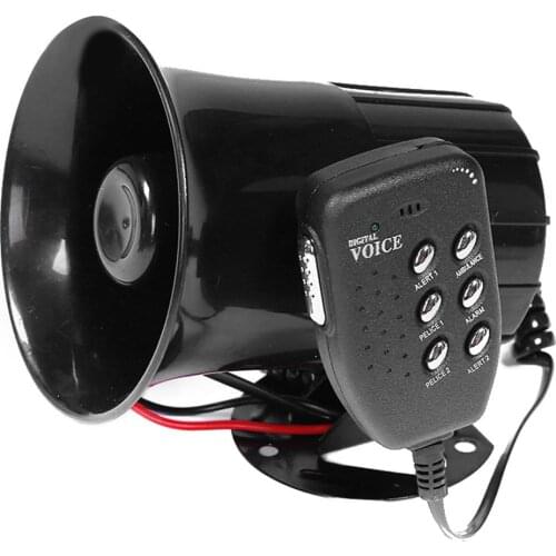 Motorcycle Car Auto Loud Air Horn 6-Tones Siren Sound Speaker Megaphone Alarm Van Truck Boat 100w 12v Six-tone Modification Part
