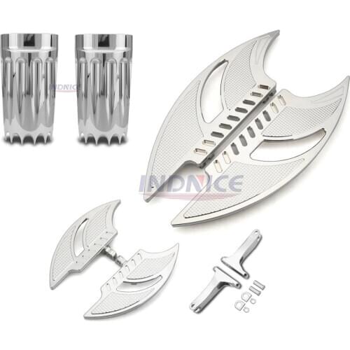 Chrome Driver Passenger Foot Pegs Floorboard Fork can Slider Cover Fit For harley Touring street glide