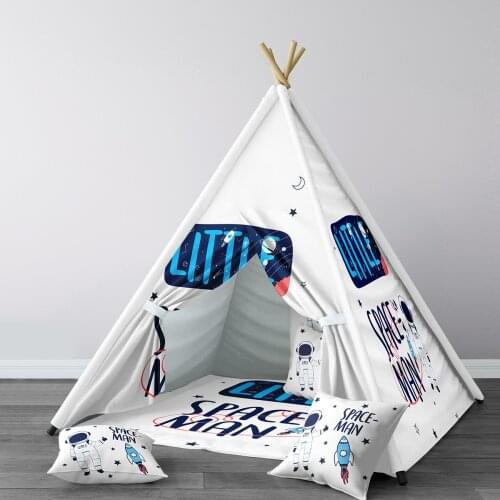 Play Tent for Kids Wigwam Portable Indoor Playground Tents Children Bedrooms Space Flight Rocket Dark Blue Planetary Model 113