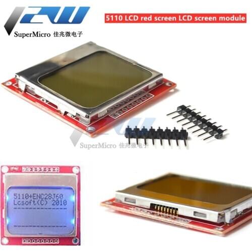 Smart Electronics LCD Module, Screen Monitor, White Backlight, 84 * 48 84x84 PCB Adapter, Nokia 5110 Display for Arduino