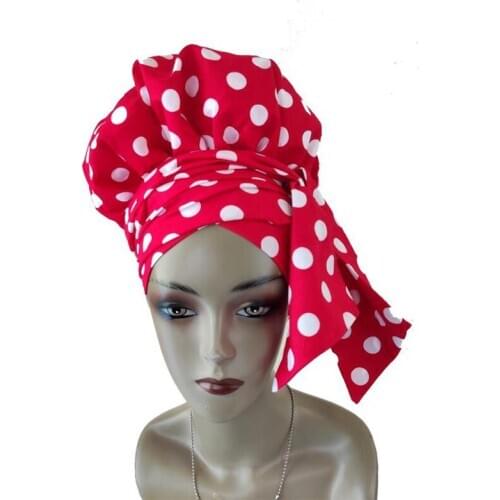 4-in-1 SATIN LINED BOONET with wrap, Red and White polka Dot Reversible Head Wrap Turban, Pretied Headwrap, headband, Head Cover