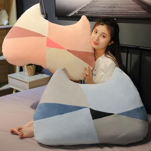 55 / 80cm Creative Phantom Cat Head Pillow Plush Stuffed Animal Toy Bed Pillow Childrens Girl Gift