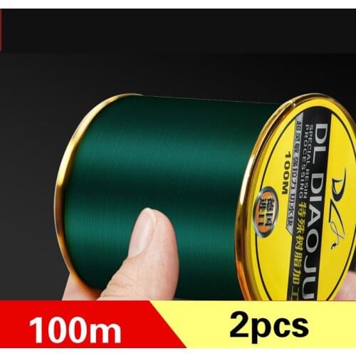 2pcs 100m Nylon Line Strong Pulling Force Sinking Wire Invisible Herring Fishing Wire Accesorios Mar Fishing Gear Supply