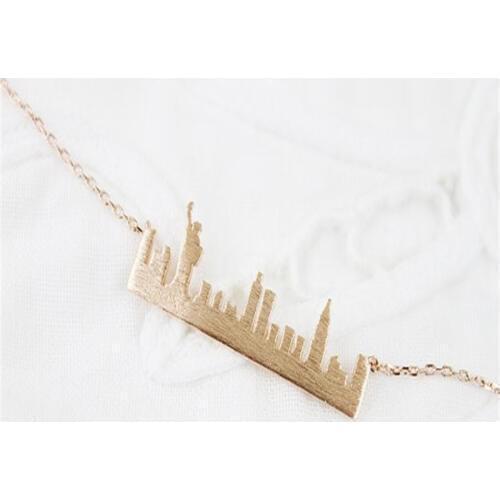 Fashion New York Skyline cityscape Pendant choker Necklaces for Women Charm Delicate beautiful Gift jewelry