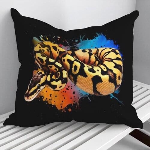 Ball Python Watercolor Throw Pillows Cushion Cover On Sofa Home Decor 45*45cm 40*40cm Gift Pillowcase Cojines Dropshipping