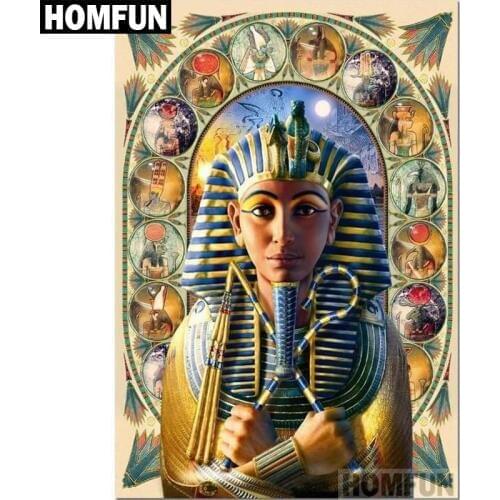 HOMFUN Full Square/Round Drill 5D DIY Diamond Painting "Egyptian Pharaoh" Embroidery Cross Stitch 5D Home Decor Gift A05083