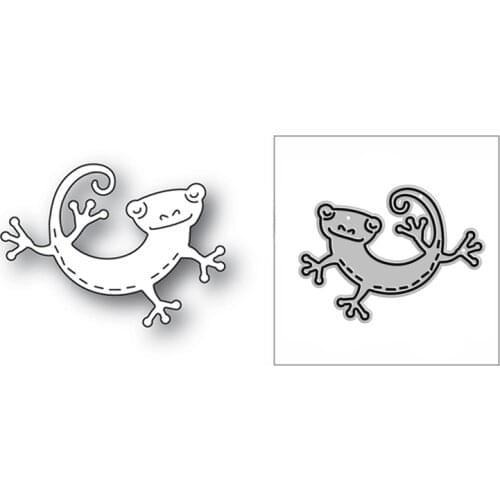 New 2021 Cute Stitched Lizard Animal Metal Cutting Dies for DIY Scrapbooking and Card Making Decorative Embossing Craft No Stamp