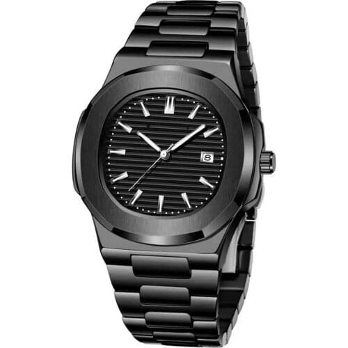 2021 New TACTO Patek Mens Watches Top Brand Luxury Quartz Watch Black Male Fashion Business Watch 30m Waterproof PP Wristwatch