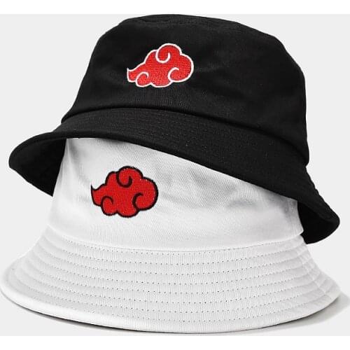 Red Cloud logo Printed Summer Hat Women Men Panama Bucket Cap The Design Flat Visor Fisherman Hat Akatsuki Anime Sun Hat