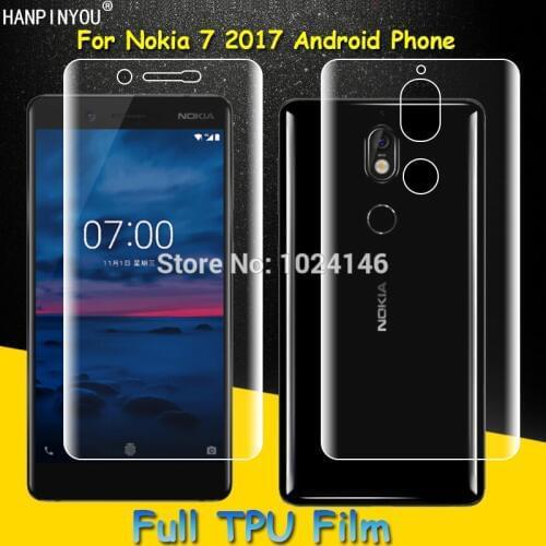 Front / Back Full Coverage Clear Soft TPU Film Screen Protector For Nokia 7 2017 5.2" Cover Curved Parts (Not Tempered Glass)