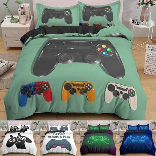 Hot Kids Games Comforter Cover Set For Boy 3D Gamepad Bedding Modern Gamer Video Game Duvet Child Teens Bedroom Quilt Home Decor