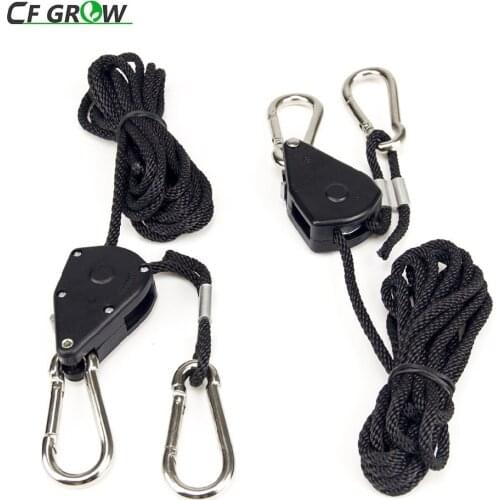 1/8" Rope Ratchet 2 pieces 1 pack Heavy Duty Reflector Grow Light Adjustable Hangers Light Lifters for HPS LED Grow Lamp Panel