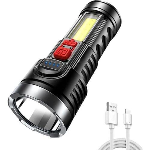 Outdoor Portable Torch LED Flashlight Super Bright Long-range USB Rechargeable Small Xenon Lamp Tactical Light Household Light