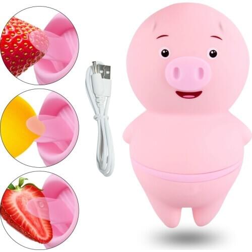 Tongue Vibrator Sex Toys For Women Cute Pig Oral Sex Licking Toy Nipple Massager Clitoris Stimulator Female Masturbator