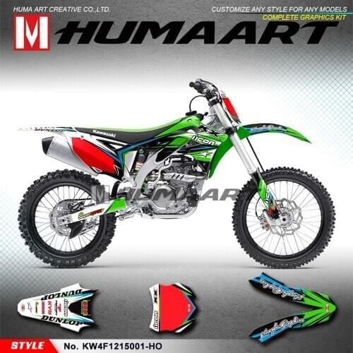 HUMAART Motocross Graphics PVC Vinyl Stickers Decal Kit for KX450F KXF450 KXF 450 2012 2013 2014 2015