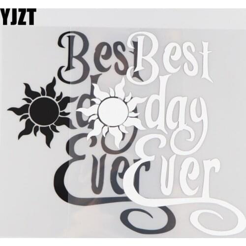 YJZT 14.8CM*17.1CM Best Day Ever Funny Cartoon Animal Car Sticker Vinyl Decal Black/Silver 4A-0106