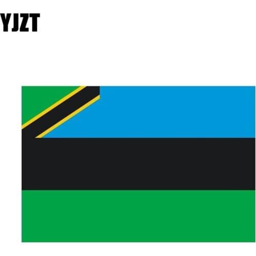 YJZT 14CM*9.2CM Creative Funny Flag ZANZIBAR Decal Reflective Car Sticker 6-0532