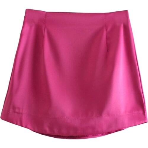 Women High Street Solid Color Side Zipper Sexy Mini Skirt Faldas Mujer Ladies Light Soft Casual Slim Chic Vestidos clothes size