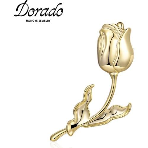 Dorado Long Stud Earrings for Women Rose Flower New Fashion Statement Metal Elegant Brincos Party Wedding Gift Female New