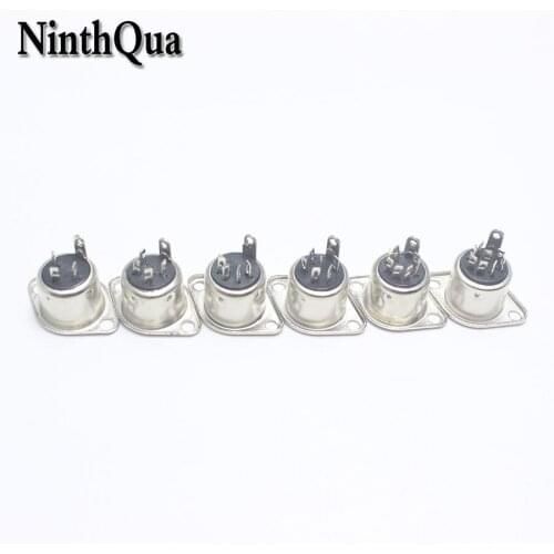 1Pcs Metal Din 3 4 5 6 7 8 Pin Female Socket Hulled 2 Hole Panel Mount Chassis Connector Soldering Iron