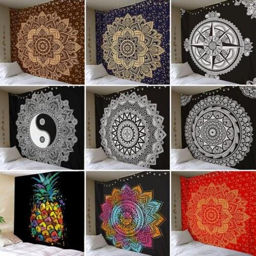 150*150cm Wall Hanging Mandala Tapestry Colored Printed Tapestries Room Decor Indian Floral Boho Mat Blanket Home Decoration