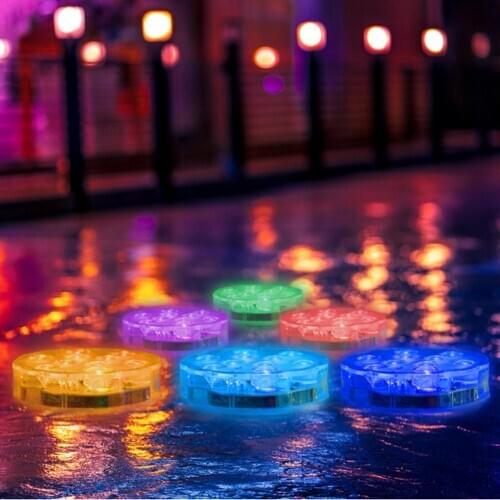 2Pcs Remote Control Color Change LED Light Swimming Pool Submersible Lamp Decor