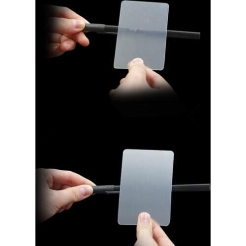 2Pcs LENS Card And Pen Perspective Distortion Close Up Street Magic Tricks Kids Toy Tricky Gimmick Easy To Do For Beginner