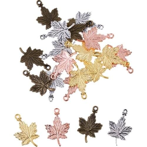 20 pcs Alloy Retro Jewelry Finding Making Maple Leaf Alloy Charms Pendant for Necklaces Bracelets Earrings 23x15mm