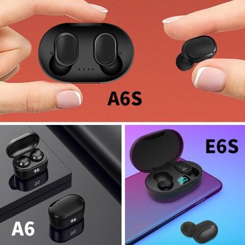 HozWich A6/A6S/E6S TWS Bluetooth 5.0 Wireless Earphone Running Sports Headsets Noise Cancelling earphone for Android/iOS Phones