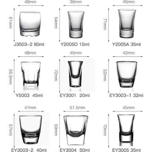 Lead-free glass liquor goblet gulp cup thick base rock goblet bullet goblet liquor series wholesale