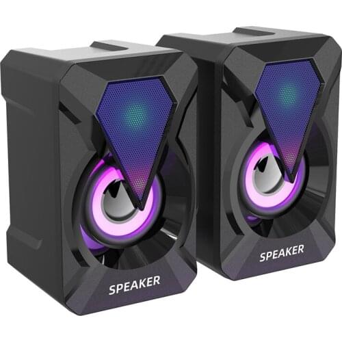 2021NEW Computer Speaker USB Powered PC Speaker 3.5mm Audio Jack Mini Desktop Home Office Subwoofer RGB Speaker