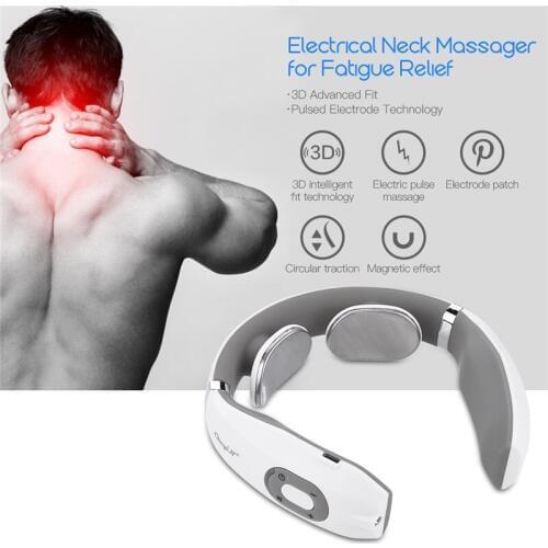 Electric Neck Massager Electrode Pads 3D Pulse Back Neck Deep Tissue Massage Heating Vibration Impulse Pain Relief Relaxation 50