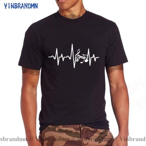 Vinbrandmn MUSICIAN EKG ECG MENS SUMMER T-SHIRT GUITAR PLAYER MUSIC DRUMMER GUITARIST BAND T SHIRTS MEN TRENDY FASHION TEE SHIRT