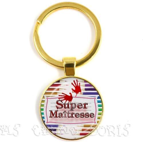 Hot Fashion Teacher Gift Gift Super Mistress Keychain 25mm Glass Dome Cabochon Charm Thanks Mistress Jewlery Keychain Jewelry