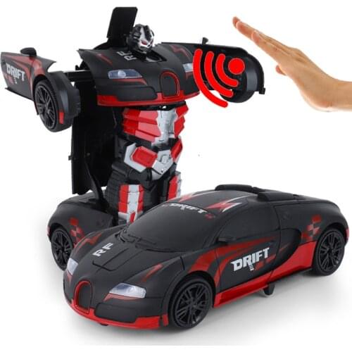 2.4Ghz Induction Deformation RC Car Robot 1:12 33CM Gesture Sensing Transformation Transformers Remote Control Cars Toys for Boy