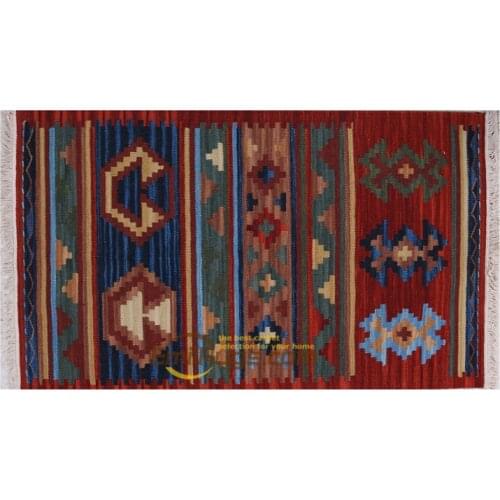 KILIM Handmade Woolen Braided Carpet Balcony Corridor Blanket Kitchen Blanket Indian Import MULETTO 2x3.5 15-13gc131kliyg30