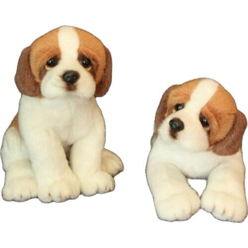 Ins hot high quality simulation dog new Bernard plush toy doll cute Swiss Saint Bernard dog special birthday Xmas gift for kids