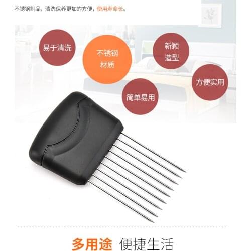 Onion Needle with Arc Handle, Sharp Slicing 304 Stainless Steel Meat Tenderizer Kitchen Tool
