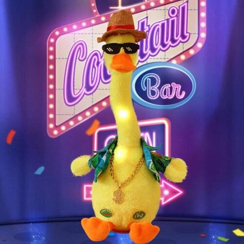 Cute Talking Repeating Duck Plush Toy Cartoon Restaurant Chicken Duck Electric Doll School Tongue Duck Childrens Birthday Gift