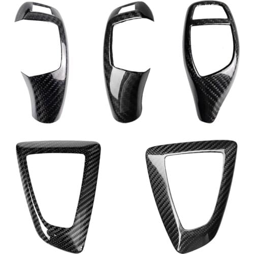 True Carbon Fiber Gear Shift Knob And Panel Cover For BMW F20 F21 F22 F23 F30 F34 F35 F36 F10 F11 F07 F18 F25 F26 F15 F16 F01 I8