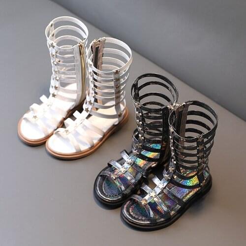 2021 new kids girl sandals summer beach shoes knee-high high-top sandals girl Martin boots