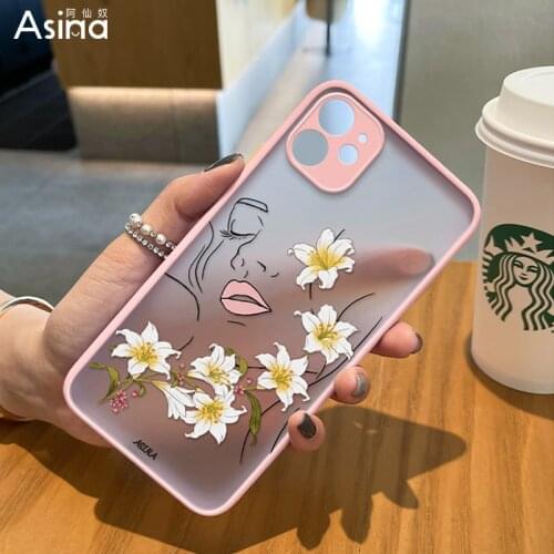 ASINA Transparent Phone Cases For iPhone 11 12 Pro Max Hard PC Flower Covers For iPhone 7 8 Plus Xs Xr SE2020 Case Capa Women