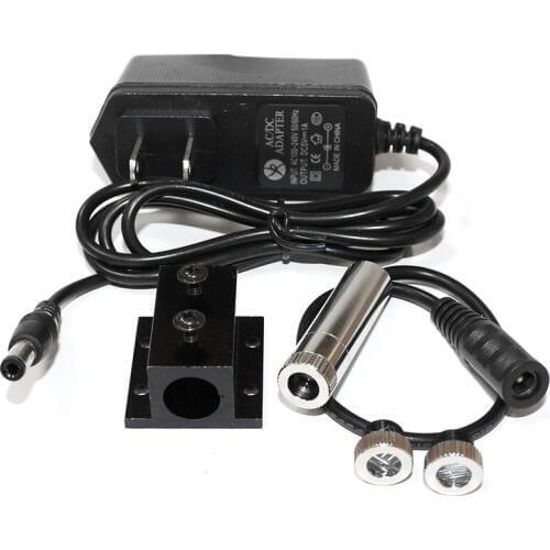 Q-BAIHE 3in1 dot/line/cross 20mw 405nm Focusable Violet/Blue Laser Module with AC Adapter and Raditor