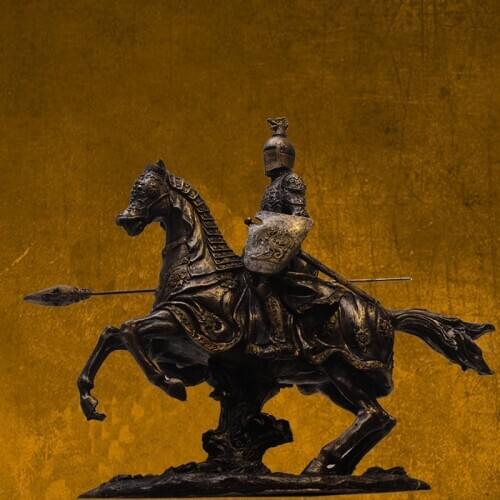 RETRO WARRIOR ARMOR SCULPTURE ANCIENT ROMAN SPARTA SCULPTURE MEDIEVAL EUROPEAN RESIN KNIGHT STATUE HOME DECOR CHARACTER FIGURINE