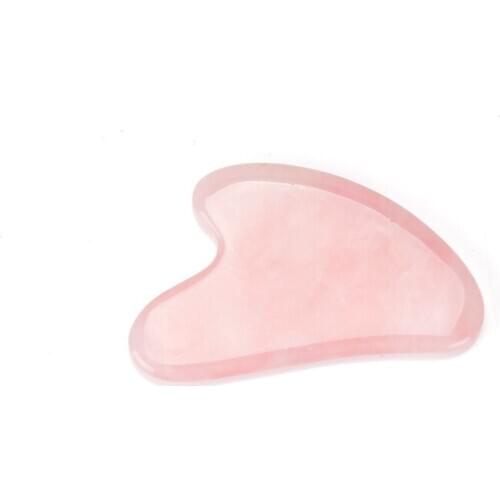 Rose Quartz Jade Stone Heart-shaped Guasha Scraper Massage Tool Handmade Guasha Board Anti Cellulite Wrinkle for Face Neck Body